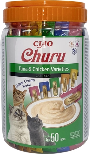 INABA kattensnack Churu Multipack Tonijn & Kip 50×14 gram – Graanvrij