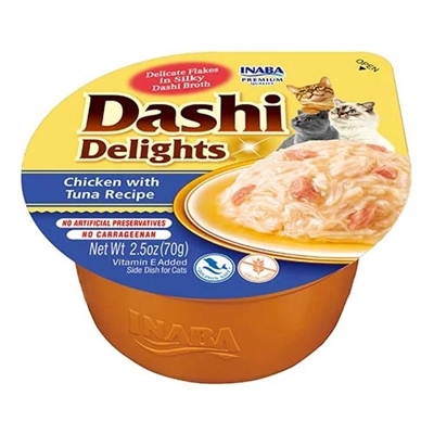 INABA Dashi Delights Kattensnack Kip met Tonijn 70 gr – Natvoer