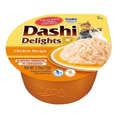 INABA Kattenvoer Dashi Delights Chicken Recipe - Rijk aan vocht, met kip, Vitamine E - 70 g