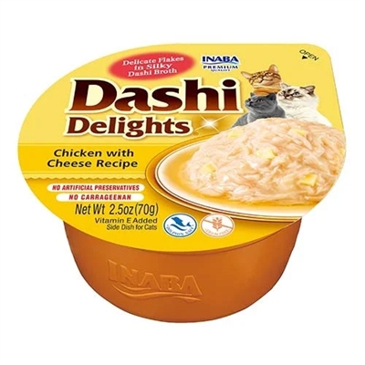 INABA Dashi Delights kattensnack Kip met Kaas 70 gr – Rijk aan Vocht