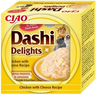 INABA Dashi Delights kattensnack Kip met Kaas 70 gr – Rijk aan Vocht