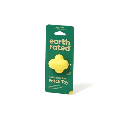 EARTH RATED Hondenspeeltje Fetch Toy Rubber Onvoorspelbaar stuiterend, duurzaam natuurlijk rubber - Geel - 7,5x7,5x4,5 cm