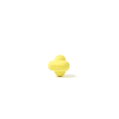 EARTH RATED Hondenspeeltje Fetch Toy Rubber Onvoorspelbaar stuiterend, duurzaam natuurlijk rubber - Geel - 7,5x7,5x4,5 cm