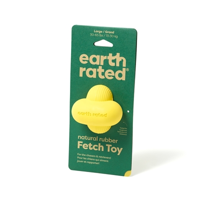 EARTH RATED Hondenspeeltje Fetch Toy Rubber Onvoorspelbaar stuiterend - Geel - 10x6,5x10 cm