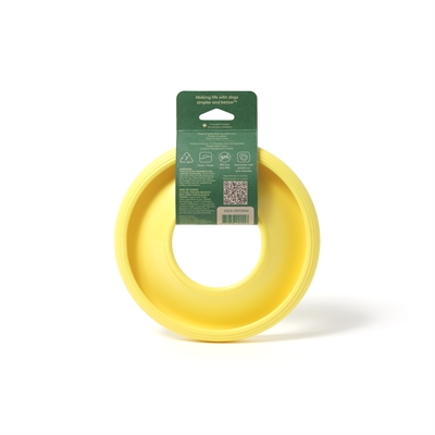 EARTH RATED Hondenspeeltje Flyer Toy TPE - drijft op water, duurzaam & zacht voor de mond - Geel - 18x3x18 cm