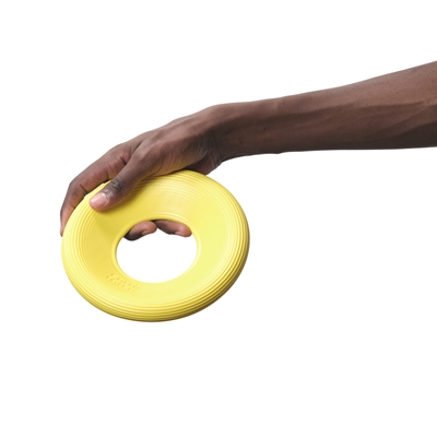 EARTH RATED Hondenspeeltje Flyer Toy TPE - drijft op water, duurzaam & zacht voor de mond - Geel - 18x3x18 cm