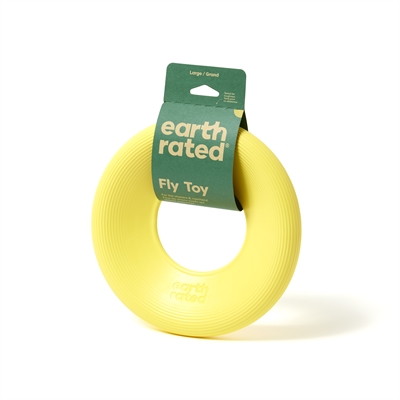 EARTH RATED Frisbee Flyer Toy TPE duurzaam, drijvend - geel - 21,5x4x21,5 cm