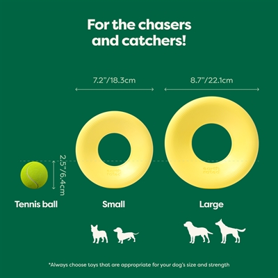 EARTH RATED Frisbee Flyer Toy TPE duurzaam, drijvend - geel - 21,5x4x21,5 cm