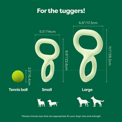 EARTH RATED Hondenspeeltje Tug Toy Rubber – ergonomisch met handvatten, duurzaam natuurlijk rubber - 35,5x17,5x17,5 cm