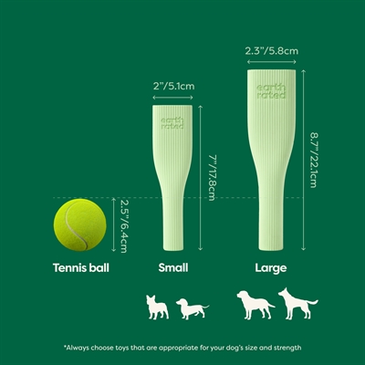 EARTH RATED Hondenspeelgoed Chew Toy Rubber Treat-dispenser | Vriezervriendelijk, duurzaam natuurlijk rubber - 8,5x6 cm