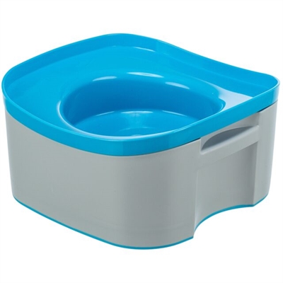 TRIXIE Drinkbak Reisbak Strong 21×21 cm – Donkergrijs/Petrol