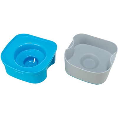 TRIXIE Drinkbak Reisbak Strong 21×21 cm – Donkergrijs/Petrol