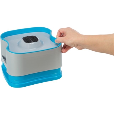 TRIXIE Drinkbak Reisbak Strong 21×21 cm – Donkergrijs/Petrol