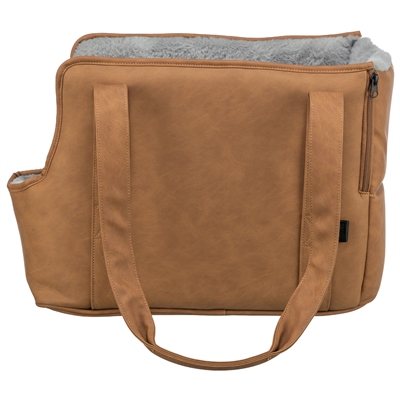 TRIXIE Hondentas Evelyn Bruin/Grijs 40×20×30 cm – Draagtas voor Honden