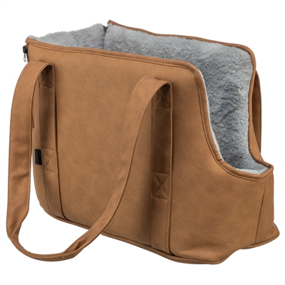 TRIXIE Hondentas Evelyn Bruin/Grijs 40×20×30 cm – Draagtas voor Honden
