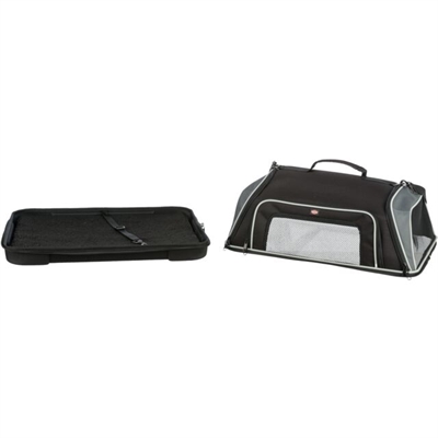 TRIXIE Hondentas Vliegtuigtas Boarding 55×23×40 cm – Zwart/Grijs