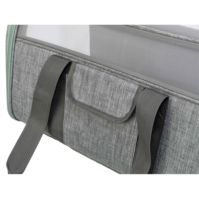 TRIXIE Hondentas Dillon Grijs/Mintgroen 54×32×33 cm – Meshmateriaal