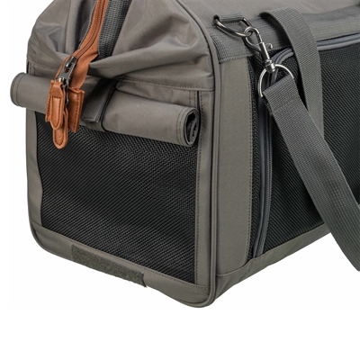 TRIXIE hondentas Finlay zwart/grijs 43×26×32 cm – met metalen versteviging