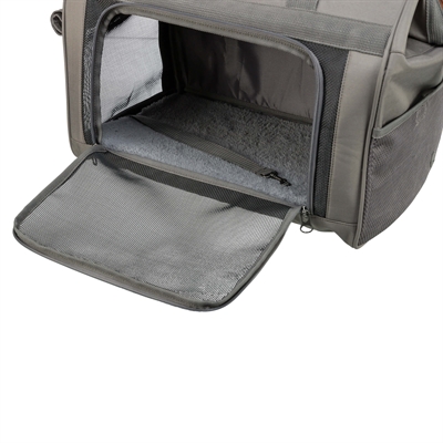 TRIXIE hondentas Finlay zwart/grijs 43×26×32 cm – met metalen versteviging