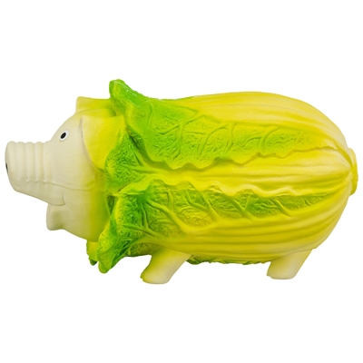 TRIXIE Hondenspeeltje Koolvarken | Latex, piepend & zacht gevuld - Lichtgroen - 23 cm