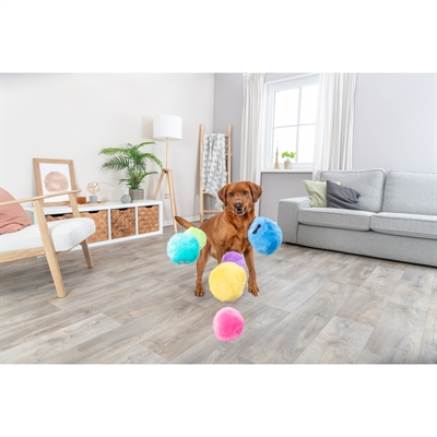 TRIXIE Hondenbal Pluche - 95% gerecycled, met piep en zacht - assorti - 10 cm