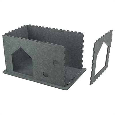 TRIXIE kattenmand Huis Lene Vilt Grijs 54×30×35 cm – knus huisje