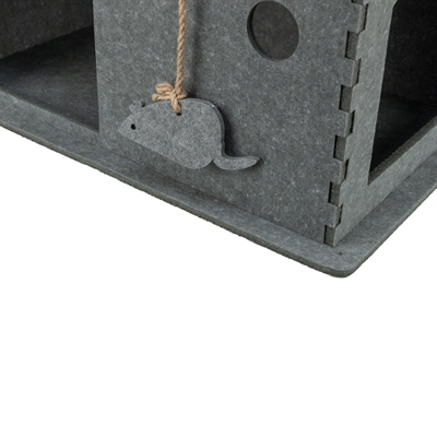 TRIXIE kattenmand Huis Lene Vilt Grijs 54×30×35 cm – knus huisje