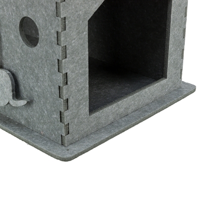 TRIXIE kattenmand Huis Lene Vilt Grijs 54×30×35 cm – knus huisje