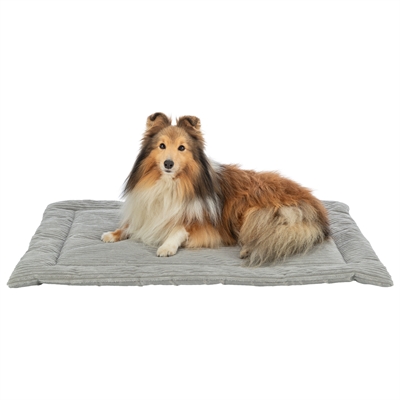 TRIXIE Ligmat Jonna - Comfortabele 4 cm vulling | Ribfluweel grijs - 90x65 cm