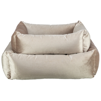 TRIXIE Hondenmand Malia Be Eco | Gerecycled velours, wasbare hoes - Goudzand - 65x55 cm