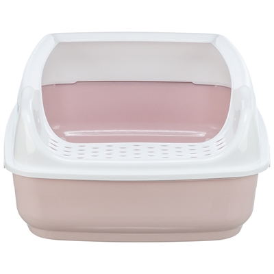 TRIXIE Kattenbak Delio Lichtroze/Wit 50×38×20 cm – Open Met Rand