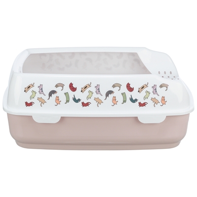 TRIXIE Kattenbak Delio Lichtroze/Wit 50×38×20 cm – Open Met Rand