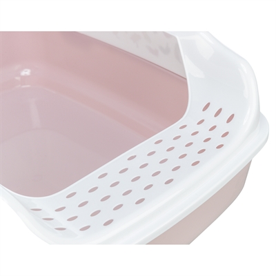 TRIXIE Kattenbak Delio Lichtroze/Wit 50×38×20 cm – Open Met Rand