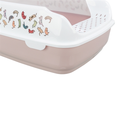 TRIXIE Kattenbak Delio Lichtroze/Wit 50×38×20 cm – Open Met Rand