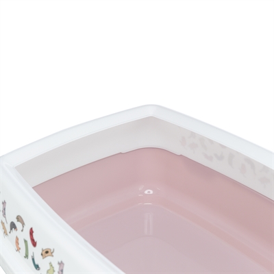 TRIXIE Kattenbak Delio Lichtroze/Wit 50×38×20 cm – Open Met Rand