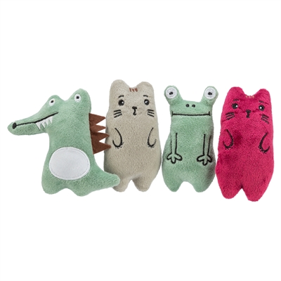 TRIXIE Pluche kattenspeelgoed Dieren Assorti met catnip - 11 cm