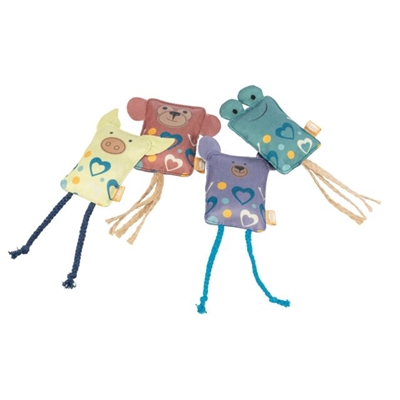 TRIXIE Kattenspeelkussen Stof Assorti Ritselfolie & Sliertjes - Assorti - 10 cm