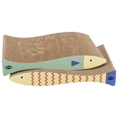 TRIXIE Krabmat Vis met catnip - Set van 2 - Mintgroen/Crème - 40x30x11 cm