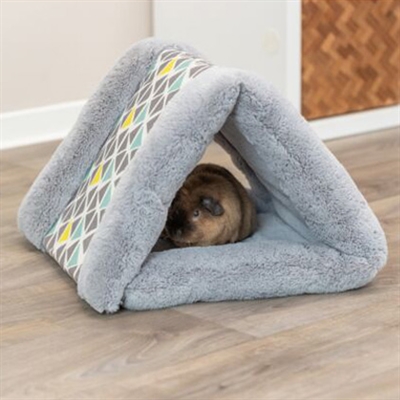 TRIXIE Tent Sunny Cavia/Dwergkonijn Grijs 44×40×33 cm – Comfortabel Schuilhuis