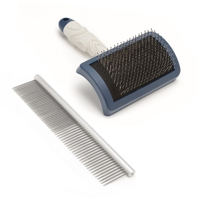 MIKKI Doodle Grooming Kit met Kam en Slickerborstel – Ergonomisch