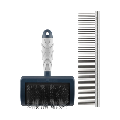 MIKKI Doodle Grooming Kit met Kam en Slickerborstel – Ergonomisch
