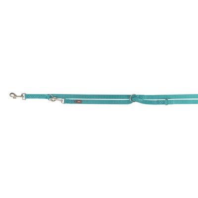 TRIXIE Hondenriem Premium - drievoudig verstelbaar singelband | Aqua blauw - 200x2 cm