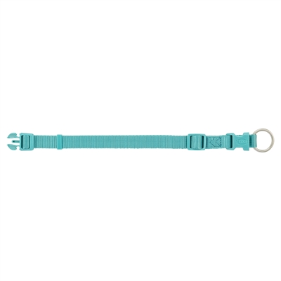 TRIXIE Halsband Hond Premium Aqua - Traploos verstelbaar singelband - Blauw - 30-45 x 1,5 cm