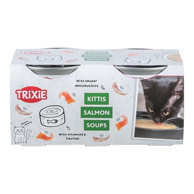 TRIXIE Soup Cat Snack Huhn & Lachs 4x80 gr - Glutenfrei