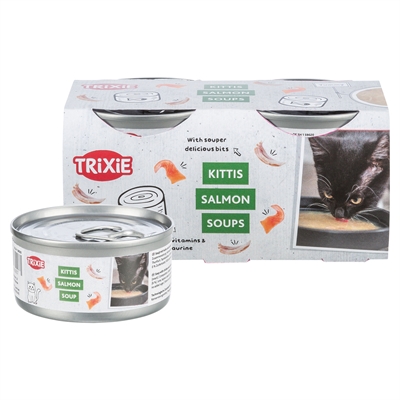 TRIXIE Soup Cat Snack Huhn & Lachs 4x80 gr - Glutenfrei