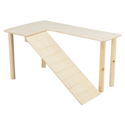 TRIXIE Platform met helling voor muizen en hamsters | Onbehandeld hout - natuurlijk - 47x30x25 cm