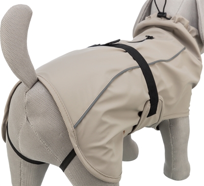TRIXIE Regenjas Husum Zand 40×cm – Hond met Col en Buikflap