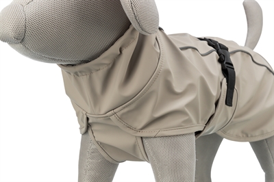 TRIXIE Regenjas Husum Zand 40×cm – Hond met Col en Buikflap