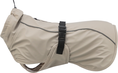 TRIXIE Regenjas Husum Zand 40×cm – Hond met Col en Buikflap