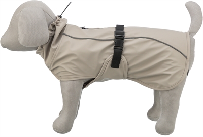 TRIXIE Regenjas Husum Zand 40×cm – Hond met Col en Buikflap